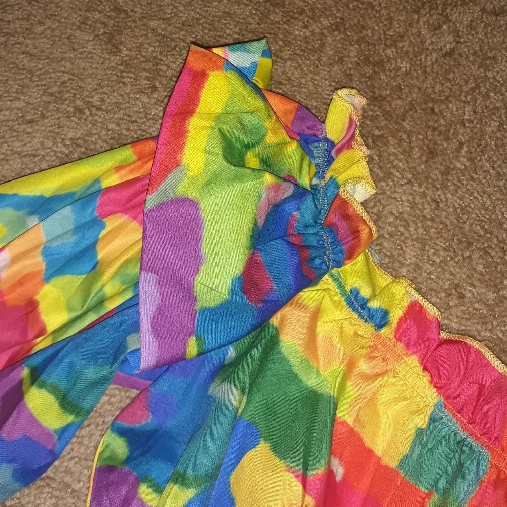 ChicMe (Size L) Colorful Off Shoulder Long Sleeve Crop Top - Picture 5 of 8